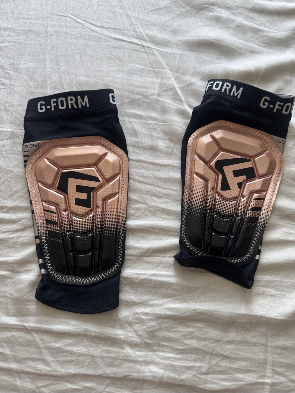 G-Form Black Compression shin guards Sleeves with White Logo